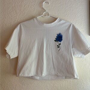 Empyre White Graphic Crop Top
